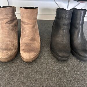 Stylish Tan and Black Ankle Boots